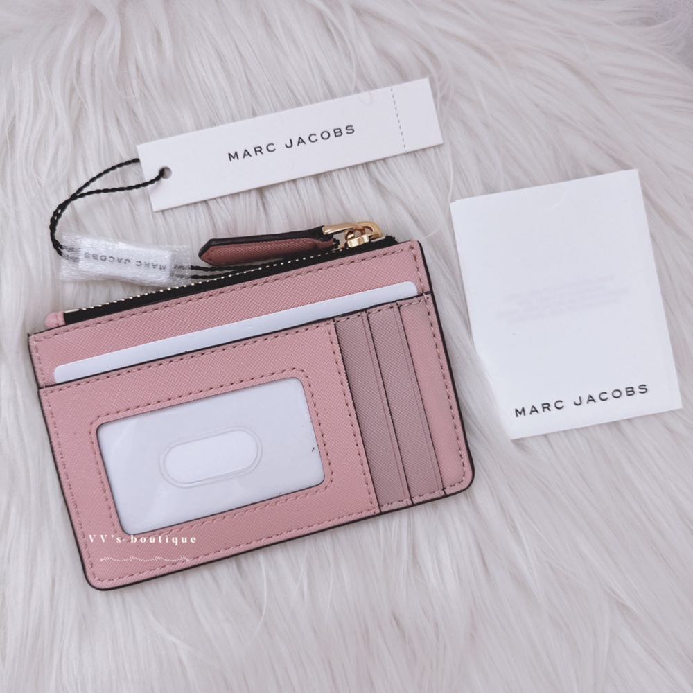 NWT Marc Jacobs Saffiano Leather Top Zip Card Holder Rose Pink M0015056 - Picture 2 of 8